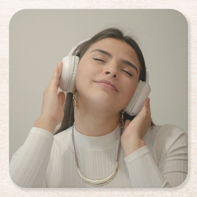 Custom Full Photo Modern    Square Paper Coaster (Front)