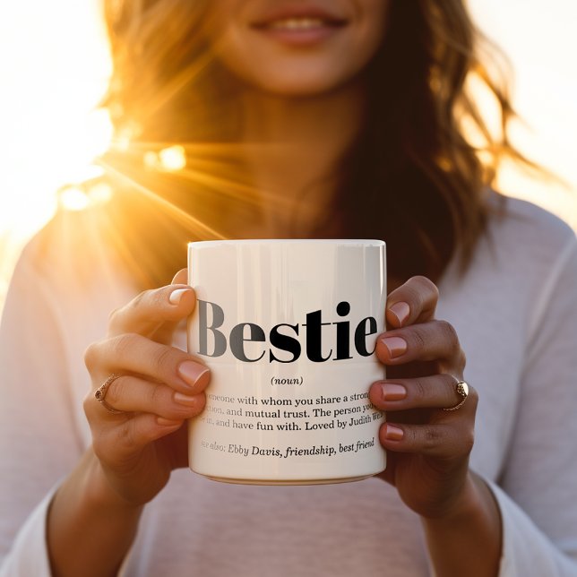 Custom Fun Bestie Definition Two-Tone Coffee Mug (Creator Uploaded)
