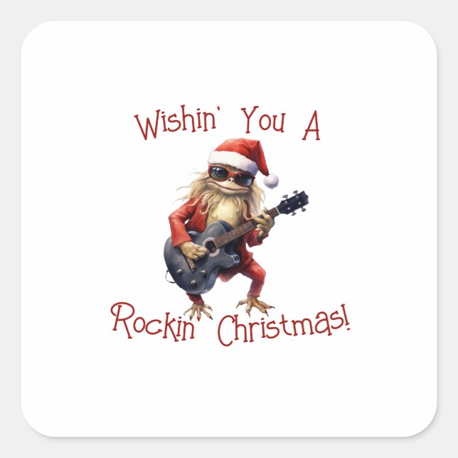 Custom Fun Christmas Frog Rock Band Labels (Front)