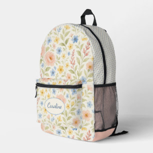 Custom Fun Classy Shabby French Floral Art Pattern Printed Backpack