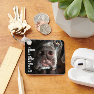 Custom Fun Close-Up Photo Chocolate Labrador  Keyc Key Ring