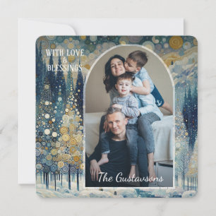 Custom Fun Colourful Abstract Winter Wonderland Ar Holiday Card
