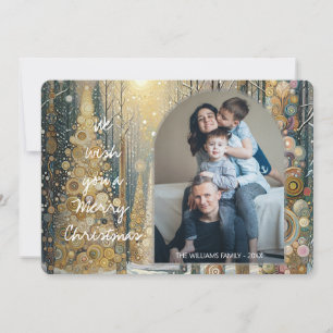 Custom Fun Colourful Abstract Winter Wonderland Ar Holiday Card