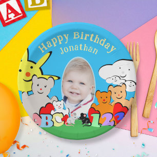 Custom Fun Cute Animals Birthday Party Paper Plate
