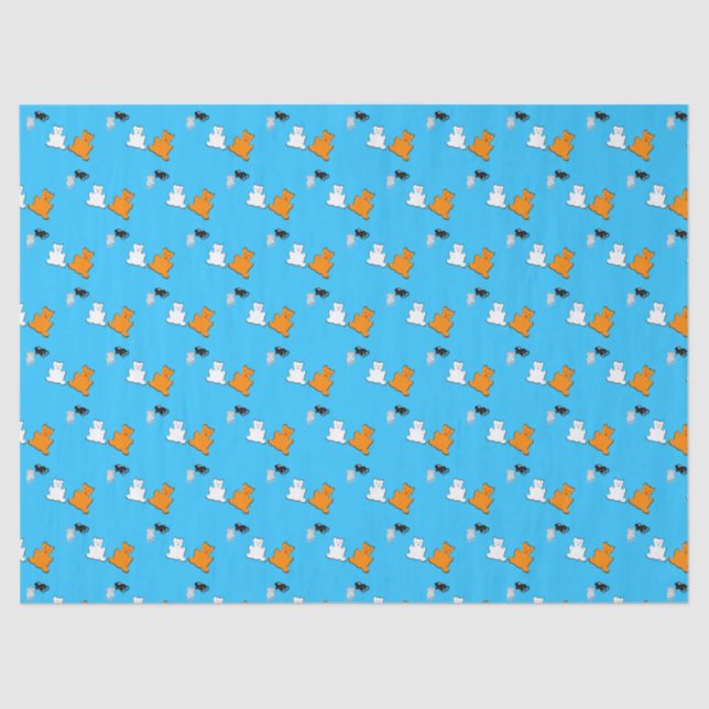 Custom Fun Cute Animals Birthday Tissue Paper (Front)