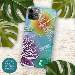 Custom Fun Dragonfly Colourful Modern Spring Flora iPhone 11 Pro Max Case