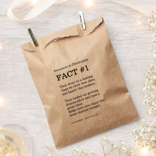 Custom Fun Fact About The couple Treat Station Favour Bag (Clipped)
