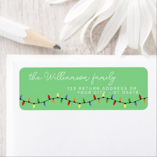 Custom Fun Festive Party String Lights Return Address Label
