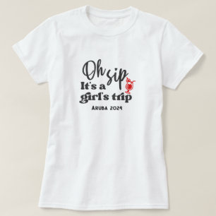 Custom Fun Girls Trip Cocktail T-shirt
