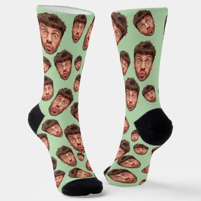 Custom Fun Photo Face Crew Socks with Your Picture (Angled)
