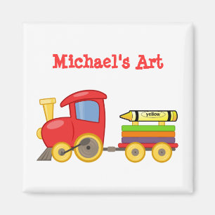 Custom Fun Red Choo Choo Train Engine Cute Art Magnet
