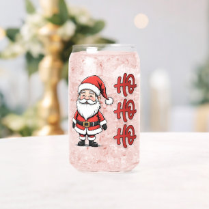 Custom Fun  Santa Claus Ho Ho Ho Christmas Can Glass