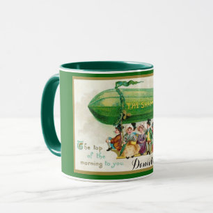 Custom Fun St Patricks Day Irish Zeppelin Airship Mug