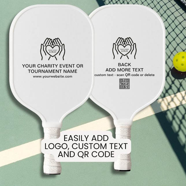Custom Fundraiser Logo, QR Code, Charity Event Pickleball Paddle (Creator Uploaded)