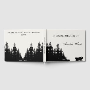 Custom Funeral and Memorial Minimal Sign-in Guest Book