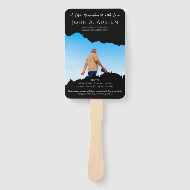 Custom Funeral Fan Remembered with Love  (Front)