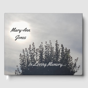 Custom Funeral Guest Book Cloudy Tree Photography