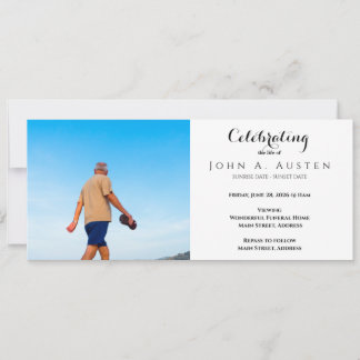 Custom Funeral Invitation Card - Flat Card