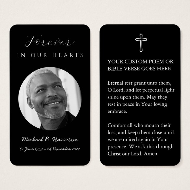 Custom Funeral Prayer Card (Front & Back)