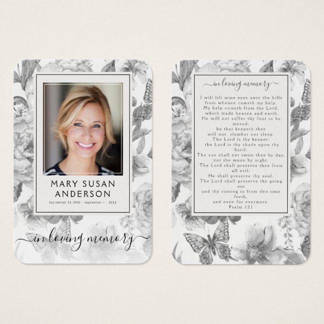 Custom Funeral Prayer Card Photo (Front & Back)