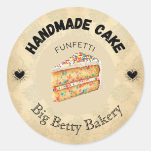 Custom Funfetti Cake Labels   Personalised Bakery 
