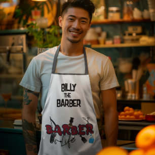 Custom Funky Barber Shop  Apron