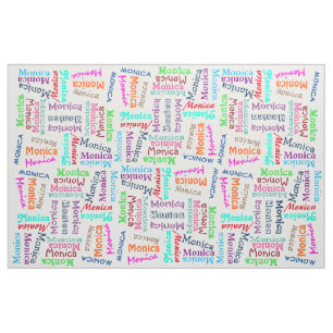 Custom Funky Fun Cute Colourful Name Pattern Fabric