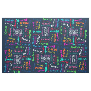 Custom Funky Fun Cute Colourful Name Pattern Fabric