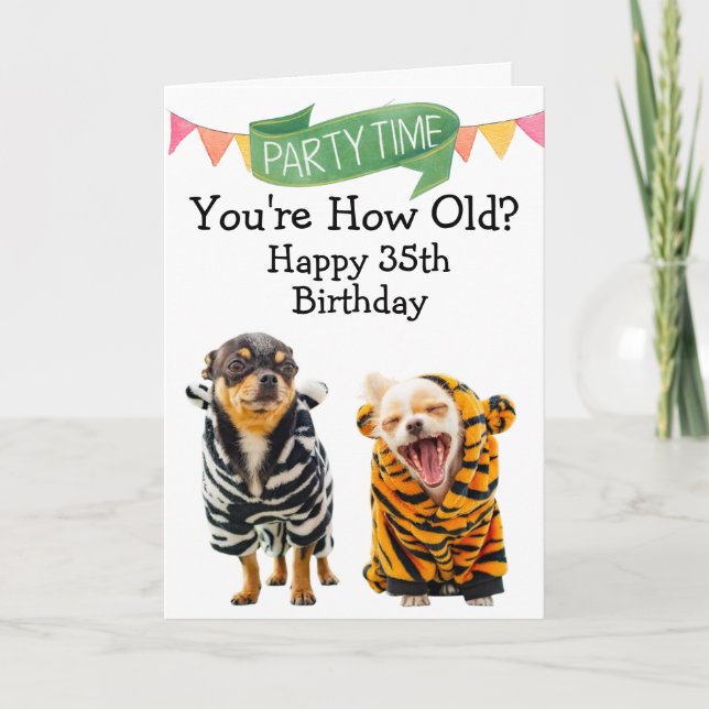 Custom funny 35th birthday from your dog card (Front)
