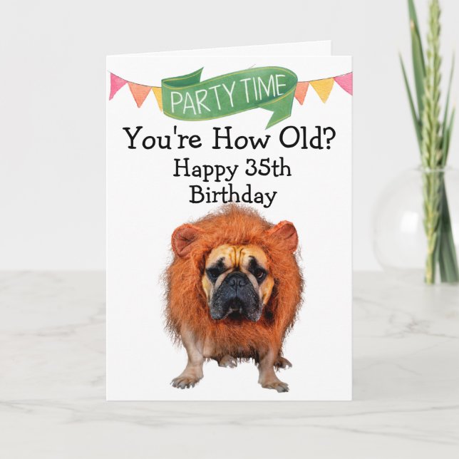 Custom funny 35th birthday from your dog card (Front)
