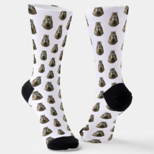 Custom funny and cute capybara photo pattern white socks