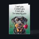 Custom Funny Birthday Card Rottweiler<br><div class="desc">Rottweiler Funny Birthday Card
Customisation options: Change the occasion,  who the card is from (your dog's name),  who the card is for (eg,  Mum,  Dad,  Nan,  Gran,  hooman brother or sister,  etc.). You can also change the dog's image if you like,  font and colour or the background colour.</div>