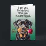 Custom Funny Birthday Card Rottweiler<br><div class="desc">Rottweiler Funny Birthday Card
Customisation options: Change the occasion,  who the card is from (your dog's name),  who the card is for (eg,  Mum,  Dad,  Nan,  Gran,  hooman brother or sister,  etc.). You can also change the dog's image if you like,  font and colour or the background colour.</div>