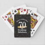 Custom Funny Birthday Freaking Fab  Playing Cards<br><div class="desc">Custom Printed with Their Name, These Personalised playing cards are prefect for a special birthday. The funny "50 and Freaking Fabulous" saying with gold sparkles will make them smile and laugh ... just in case the birthday is a big one ; ) The age on the cards is editable to...</div>