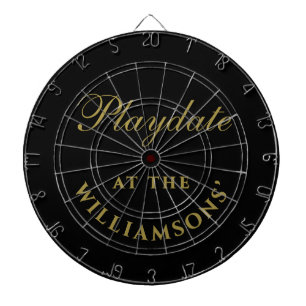 Custom Funny Black Gold Minimalist Playdate Chic Dartboard