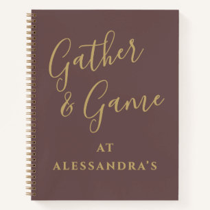 Custom Funny Brown Gold Minimalist Score Tracker  Notebook