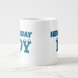 Custom Funny Cartoon Eyes Kids' Birthdays Large Coffee Mug