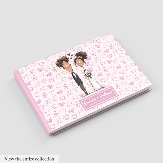 Custom Funny Cartoon Wedding Couple Guest book (Custom Funny Cartoon Wedding Couple Guest book)
