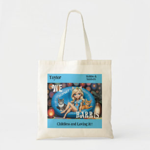 Custom Funny Childless Cat Ladies KAMALA 2024 Tote Bag