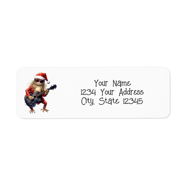 Custom Funny Christmas Frog Rock Band  Return Address Label (Front)