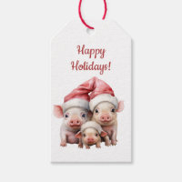 Custom Funny Christmas Pigs To From Gift Tags