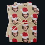 Custom Funny Christmas Santa Hat Face Photo Kraft Wrapping Paper Sheet<br><div class="desc">A funny personalised Christmas wrapping paper with your custom face photo. This custom Santa hat and face wrapping paper design is a beautiful way to personalised your gifts and presents. Funny and cute Christmas custom face wrapping paper with kraft background. Customise the Xmas face and make your own funny face...</div>
