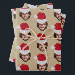 Custom Funny Christmas Santa Hat Face Photo Kraft Wrapping Paper Sheet<br><div class="desc">A funny personalised Christmas wrapping paper with your custom face photo. This custom Santa hat and face wrapping paper design is a beautiful way to personalised your gifts and presents. Funny and cute Christmas custom face wrapping paper with kraft background. Customise the Xmas face and make your own funny face...</div>