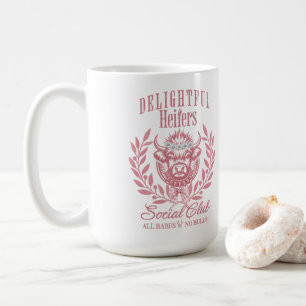 Custom Funny Cow Gift For Her, Heifer Social Club Coffee Mug