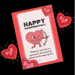 Custom Funny Cupid Valentine’s Day Heart Degien Holiday Card