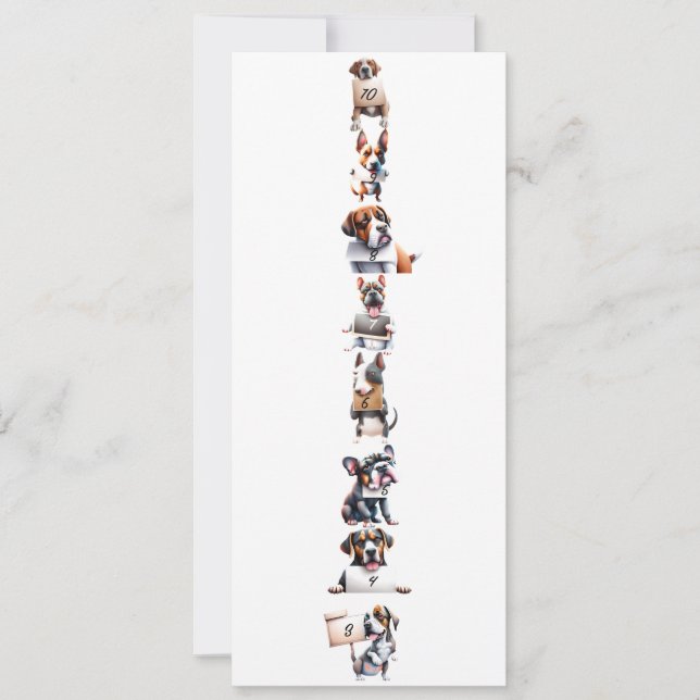 Custom Funny Dogs with Signs Countdown New Year's Holiday Card (Front)
