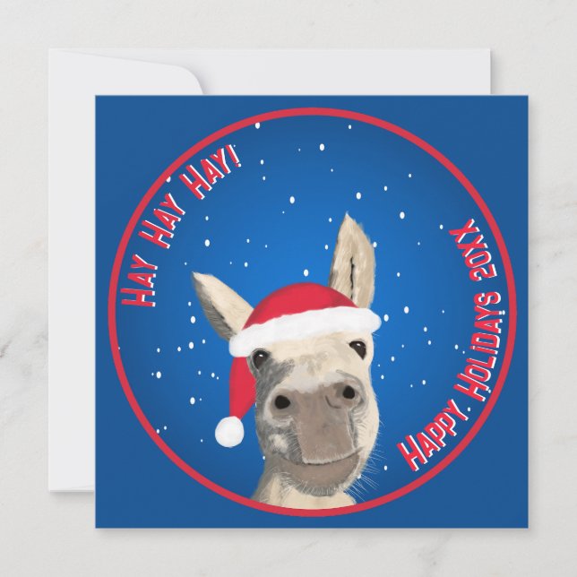 Custom Funny Donkey Santa Pun 2025 Holiday (Front)