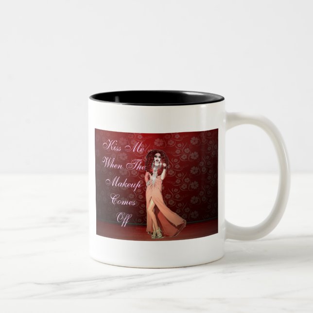 Custom Funny Drag Queen Two-Tone Coffee Mug (Right)