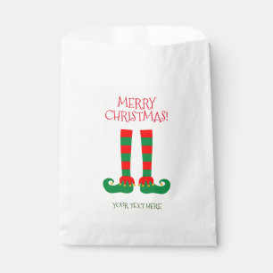 Custom funny elf feet Christmas party favour bags