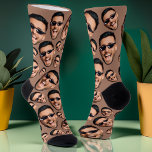 Custom Funny Face Photo All Over Socks Mocha Brown<br><div class="desc">Custom Funny Face Photo Socks Mocha Beige Brown - Personalised All-Over Print Unisex Crew Socks – Step up your style with these fully customisable funny face photo socks! Perfect for creating hilarious and unique gifts, these socks feature an easy-to-use template where you can upload your favourite photo. Whether it’s your...</div>